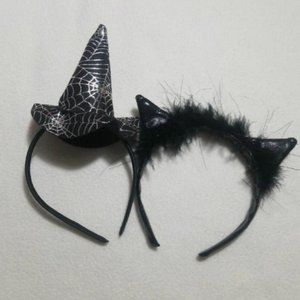 Witch Hat and Cat Ear Headband Bundle